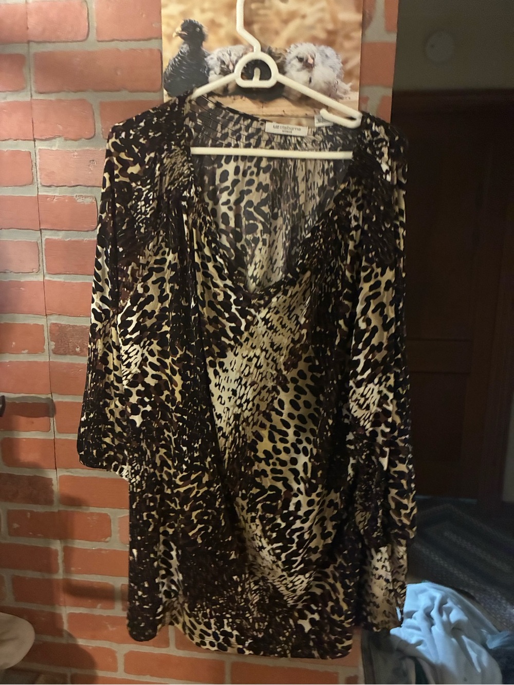 Leopard Print Women's blouse- Brown/Black